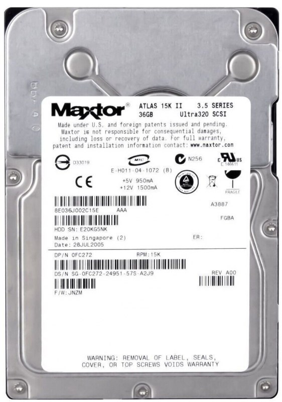 Жесткий диск Maxtor 8E036J0 36Gb U320SCSI 3.5" HDD 8E036J0 - фото 35779