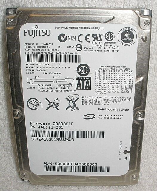 Жесткий диск Fujitsu 442119-001 80Gb 5400 SATA 2,5" HDD 442119-001 - фото 35933