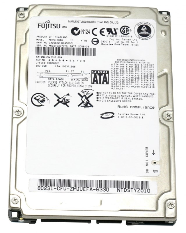 Жесткий диск Fujitsu MHV2100BH 100Gb 5400 SATA 2,5" HDD MHV2100BH - фото 35936