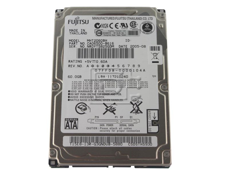 Жесткий диск Fujitsu MHT2060BH 60Gb 5400 SATA 2,5" HDD MHT2060BH - фото 35941