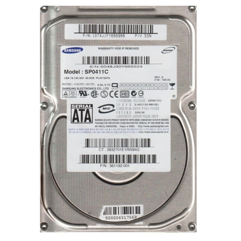 Жесткий диск Samsung SP0411C 40Gb SATA 3,5" HDD SP0411C - фото 35961