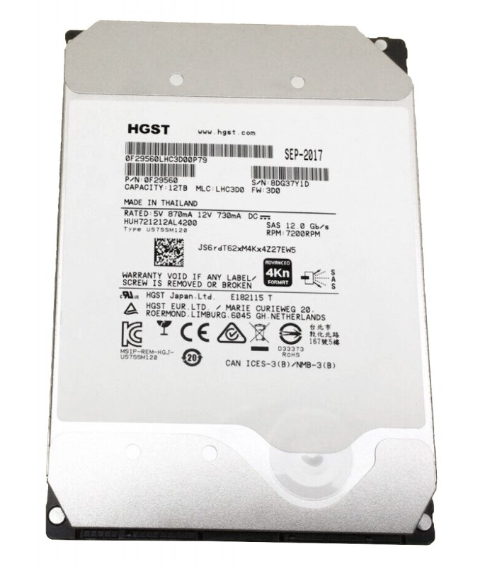 Жесткий диск HGST HUH721212AL4200 12Tb 7200 SAS 3,5" HDD HUH721212AL4200 - фото 36019