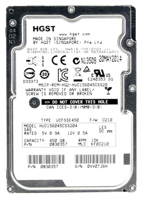 Жесткий диск HGST 0B30357 450Gb 15000 SAS 2,5" HDD 0B30357 - фото 36031