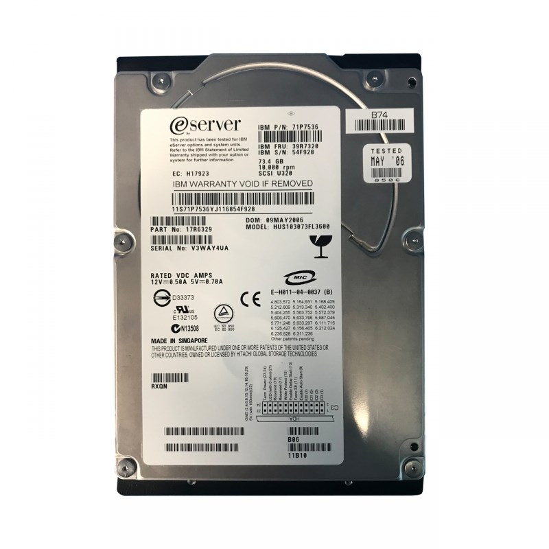 Жесткий диск IBM 17R6329 73,4Gb U320SCSI 3.5" HDD 17R6329 - фото 36276