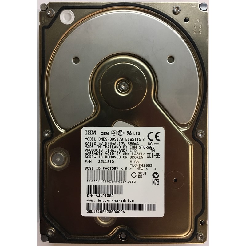 Жесткий диск IBM 25L1810 36,7Gb U160SCSI 3.5" HDD 25L1810 - фото 36308