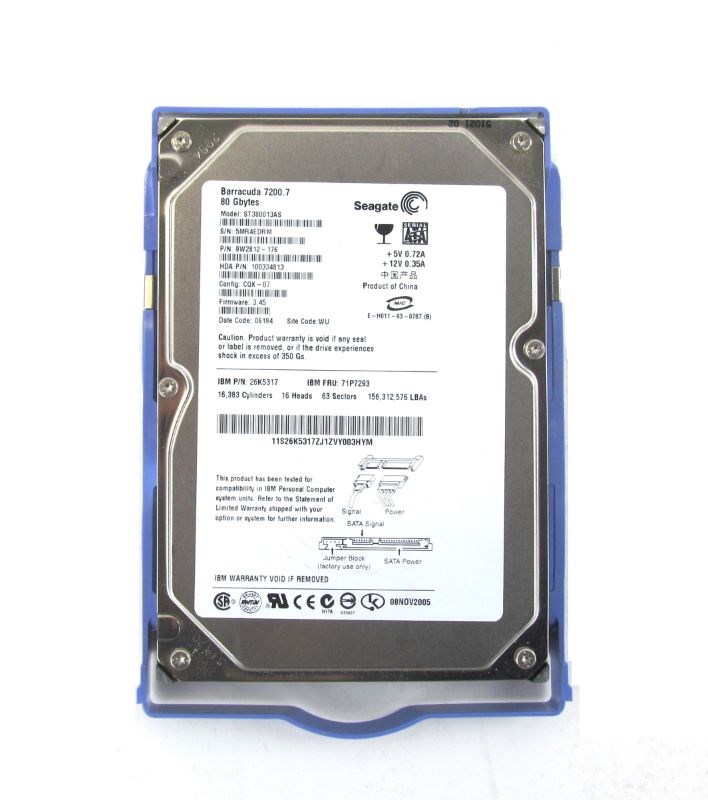 Жесткий диск IBM 26K5317 80Gb SATAII 3,5" HDD 26K5317 - фото 36664