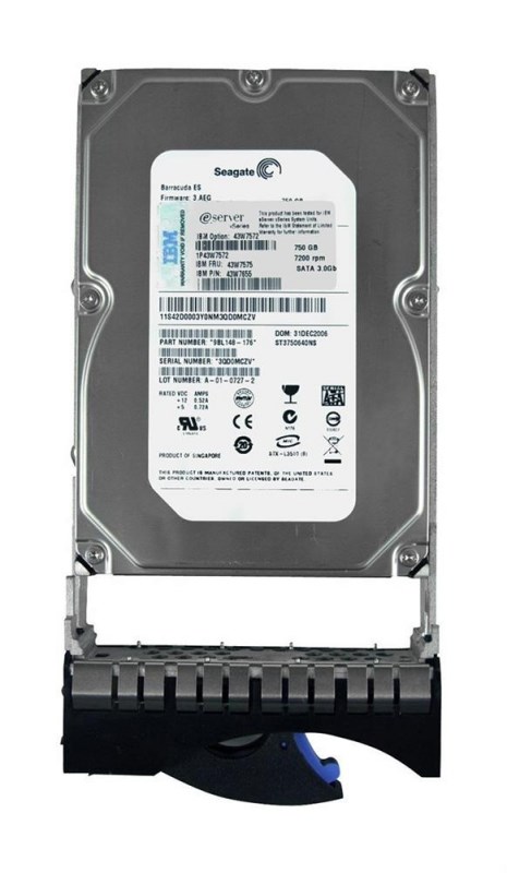 Жесткий диск IBM 43W7575 750Gb SATAII 3,5" HDD 43W7575 - фото 36672