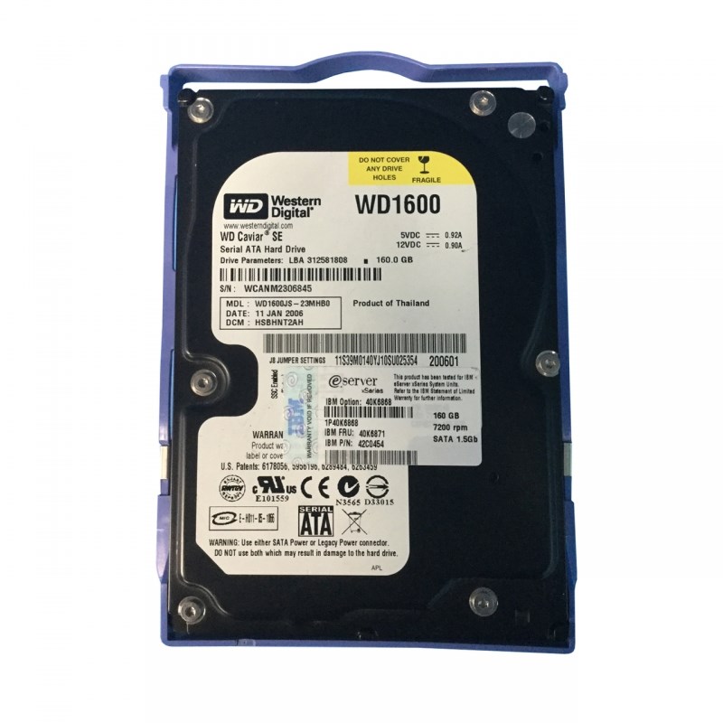 Жесткий диск IBM 40K6871 160Gb SATAII 3,5" HDD 40K6871 - фото 36720