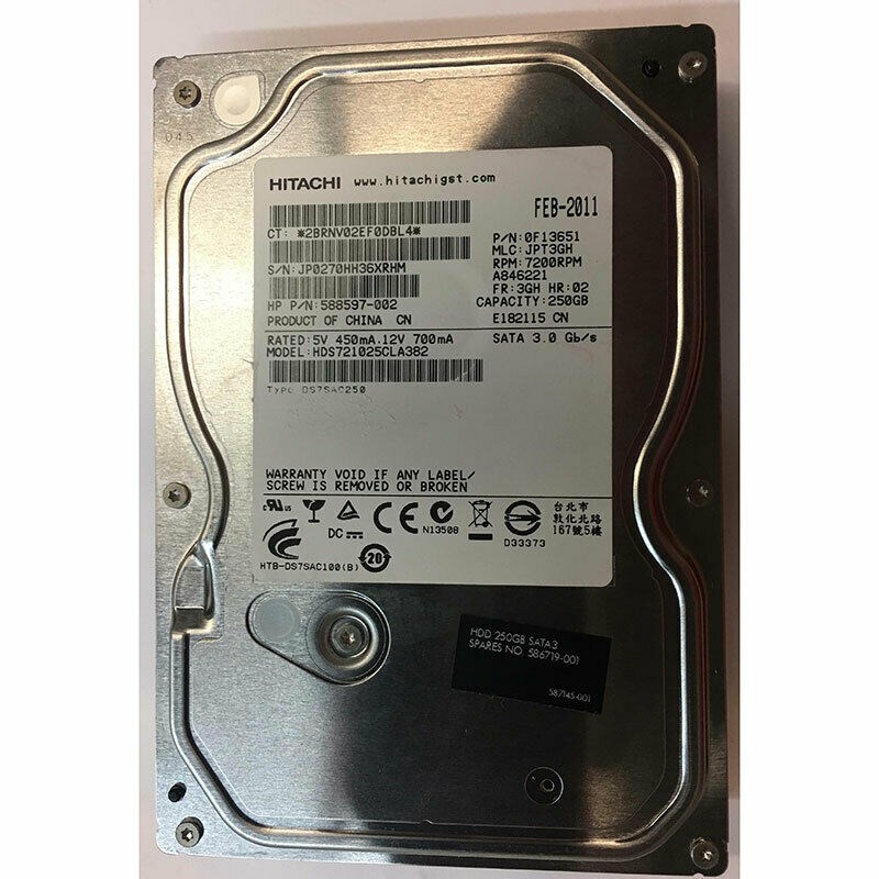 Жесткий диск HP 588597-002 250Gb SATAII 3,5" HDD 588597-002 - фото 36803