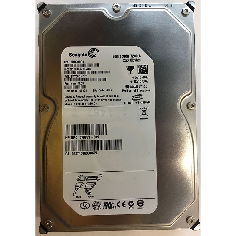 Жесткий диск HP 378891-001 250Gb SATAII 3,5" HDD 378891-001 - фото 36822