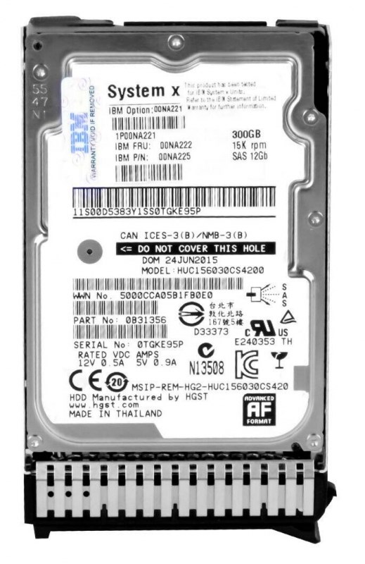 Жесткий диск Lenovo 00NA225 300Gb 15000 SAS 2,5" HDD 00NA225 - фото 37338