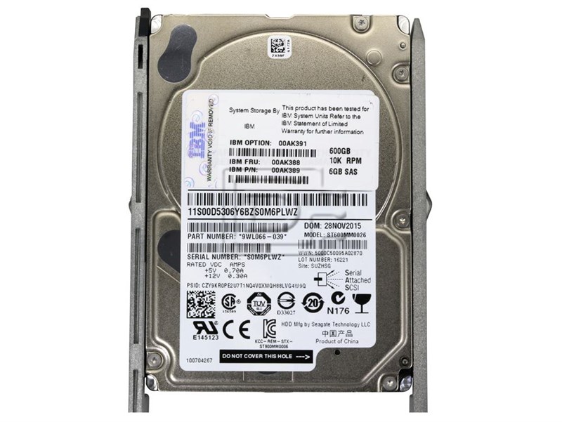 Жесткий диск IBM 00AK389 600Gb 10000 SAS 2,5" HDD 00AK389 - фото 37587