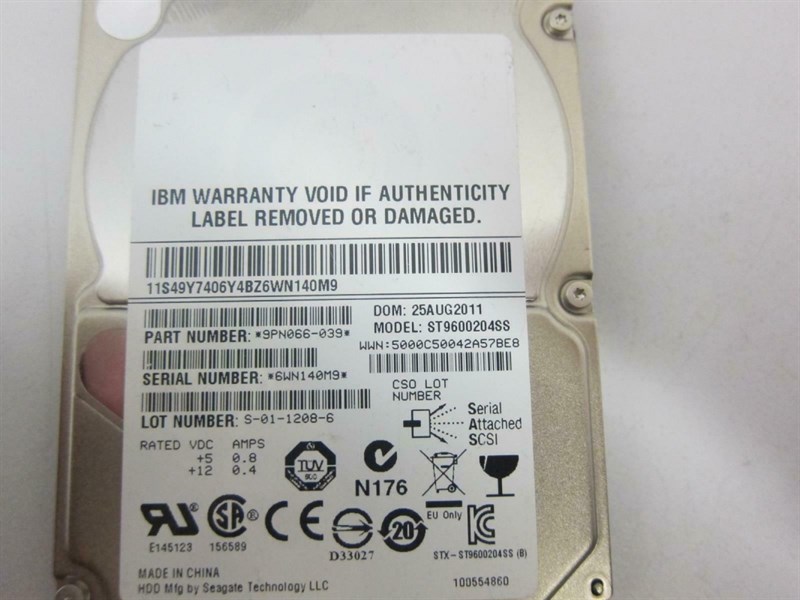 Жесткий диск IBM 9PN066-039 600Gb 10000 SAS 2,5" HDD 9PN066-039 - фото 37595