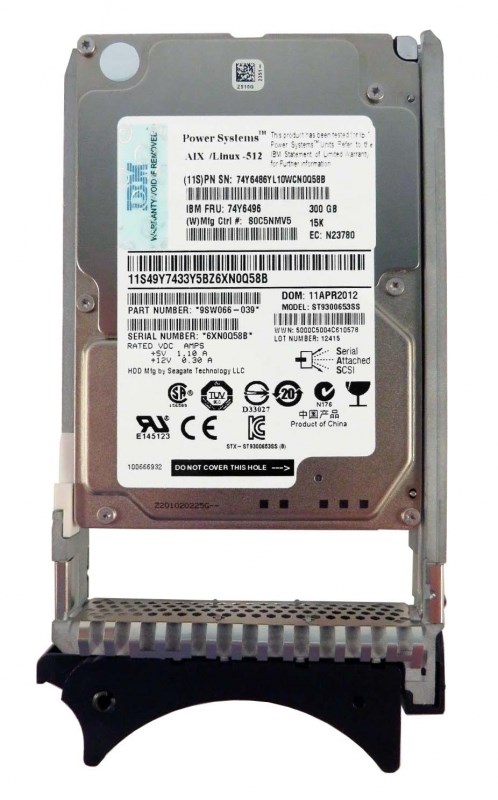 Жесткий диск IBM 74Y6486 300Gb 15000 SAS 2,5" HDD 74Y6486 - фото 37654