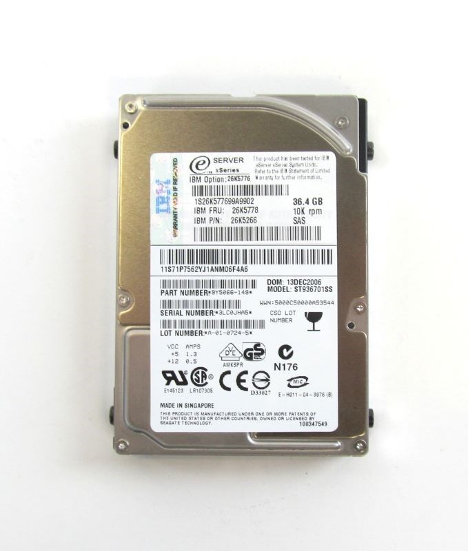 Жесткий диск IBM 26K5266 36Gb 10000 SAS 2,5" HDD 26K5266 - фото 37687