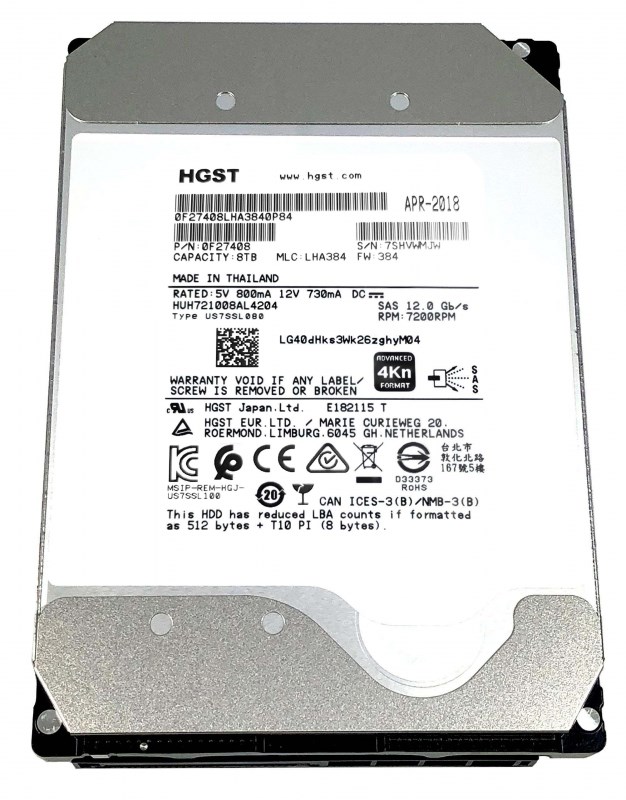 Жесткий диск HGST HUH721008AL4204 8Tb 7200 SAS 3,5" HDD HUH721008AL4204 - фото 37863