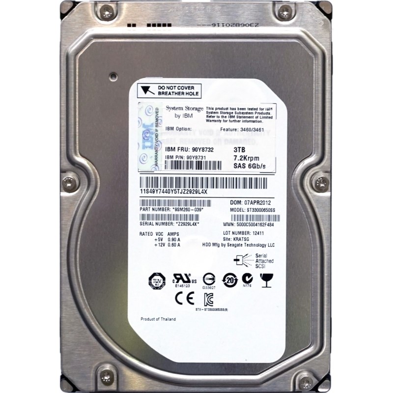 Жесткий диск IBM 49Y7440 3Tb SAS 3,5" HDD 49Y7440 - фото 38206