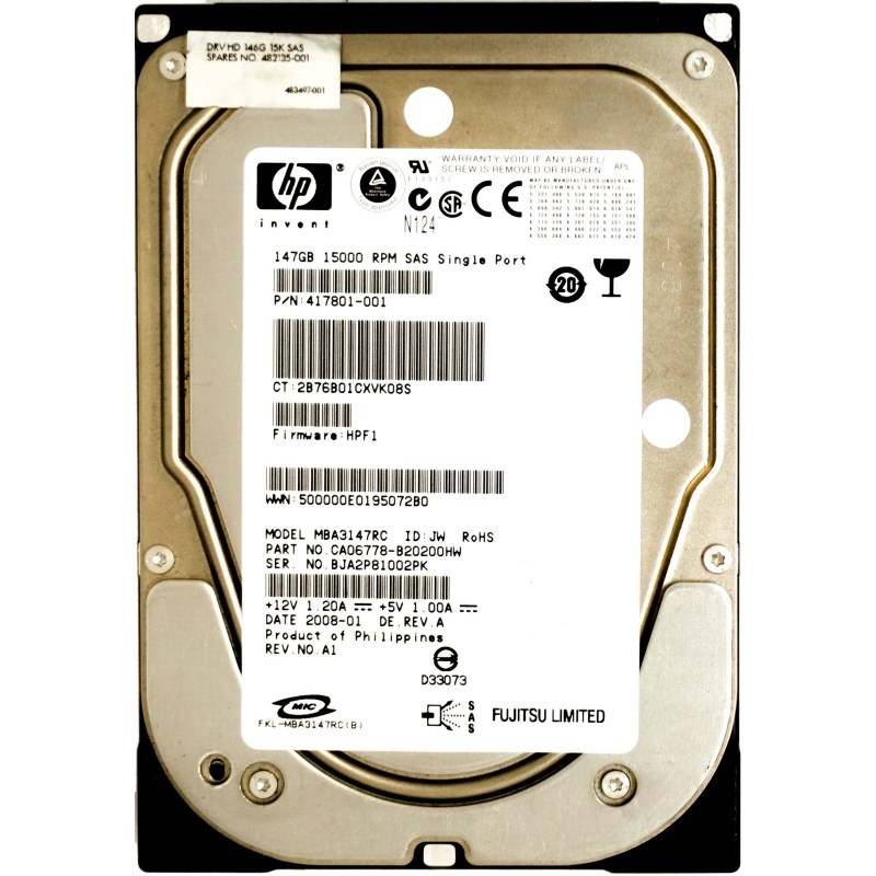 Жесткий диск HP 417801-001 146Gb SAS 3,5" HDD 417801-001 - фото 38264