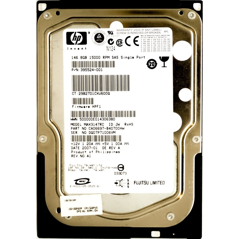 Жесткий диск HP 395524-001 146Gb SAS 3,5" HDD 395524-001 - фото 38271