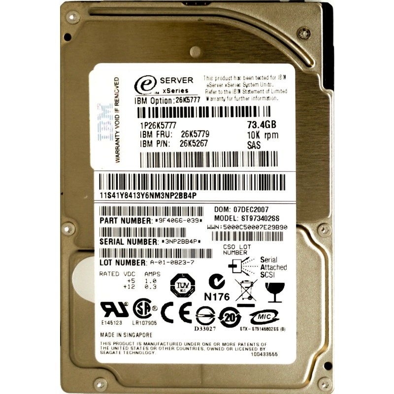 Жесткий диск IBM 41Y8413 73,4Gb SAS 2,5" HDD 41Y8413 - фото 38286