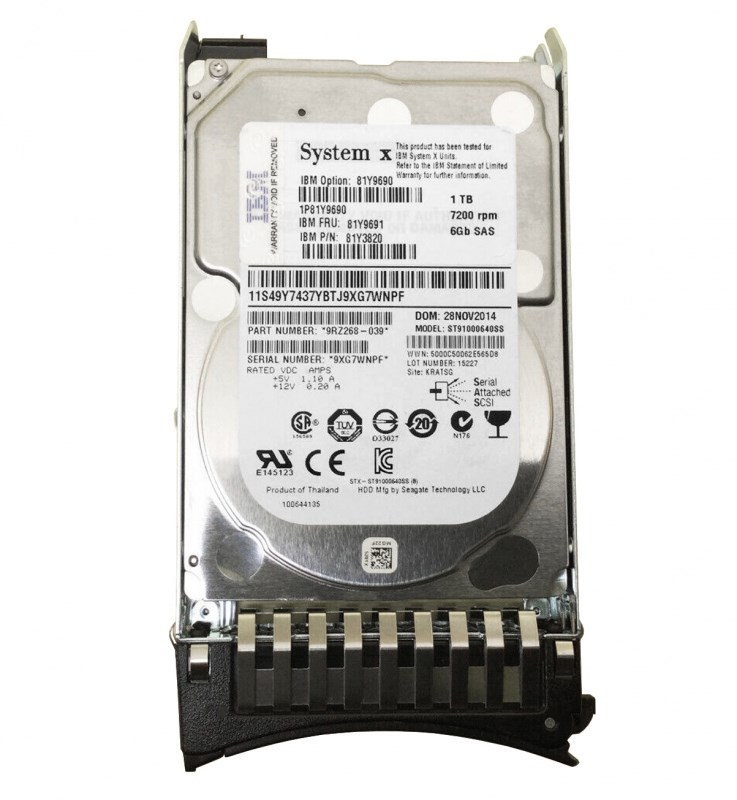 Жесткий диск IBM 49Y7437 1Tb SAS 2,5" HDD 49Y7437 - фото 38395