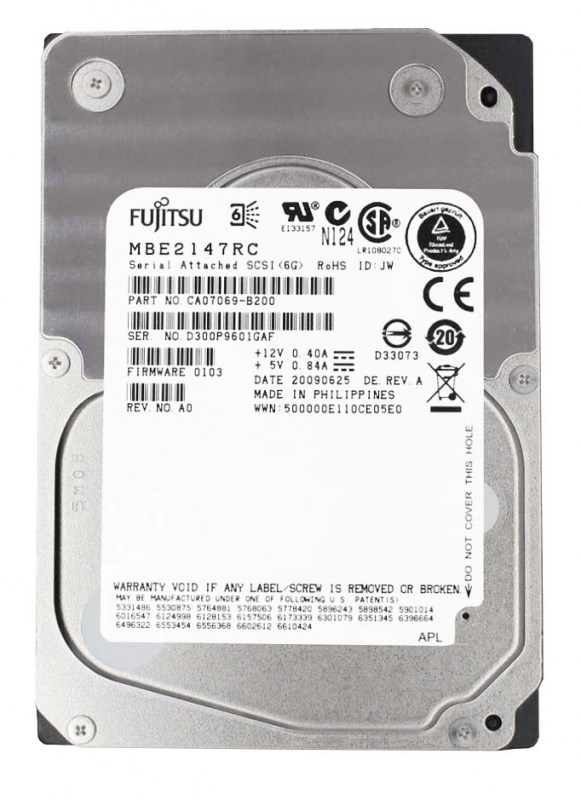 Жесткий диск Fujitsu CA07069-B200 147Gb SAS 2,5" HDD CA07069-B200 - фото 38717