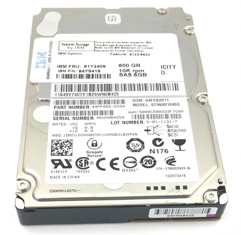 Жесткий диск IBM 94Y8418 600Gb 10000 Fibre Channel 2,5" HDD 94Y8418 - фото 39149