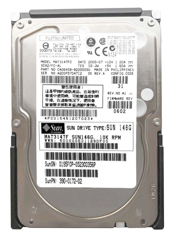 Жесткий диск Fujitsu MAT3147FC 147Gb Fibre Channel 3,5" HDD MAT3147FC - фото 39506