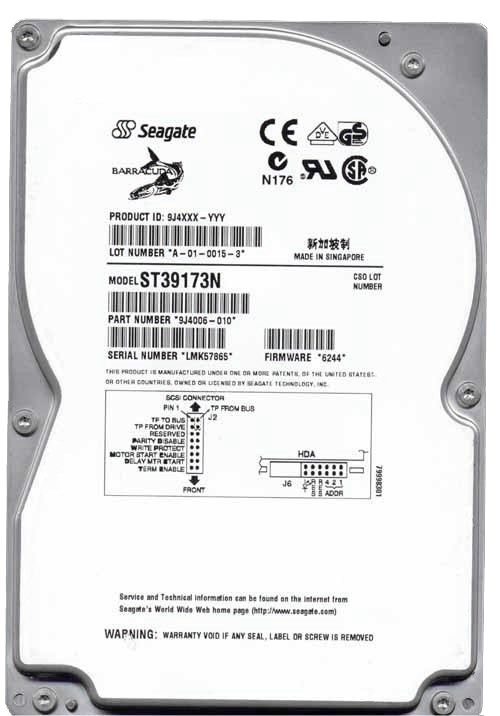 Жесткий диск Seagate ST39173N 9,1Gb 7200 U20SCSI 3.5" HDD ST39173N - фото 39772