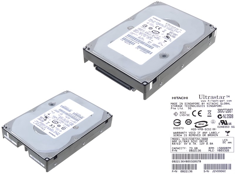 Жесткий диск Hitachi HUS153073VL3800 73Gb 15000 U320SCSI 3.5" HDD HUS153073VL3800 - фото 40176