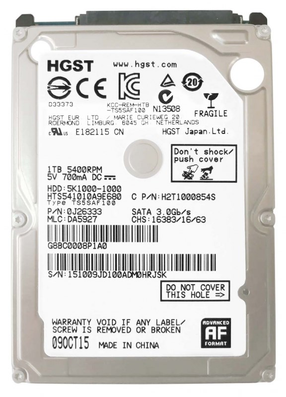 Жесткий диск Hitachi 0J26333 1Tb 5400 SATAIII 2,5" HDD 0J26333 - фото 40668