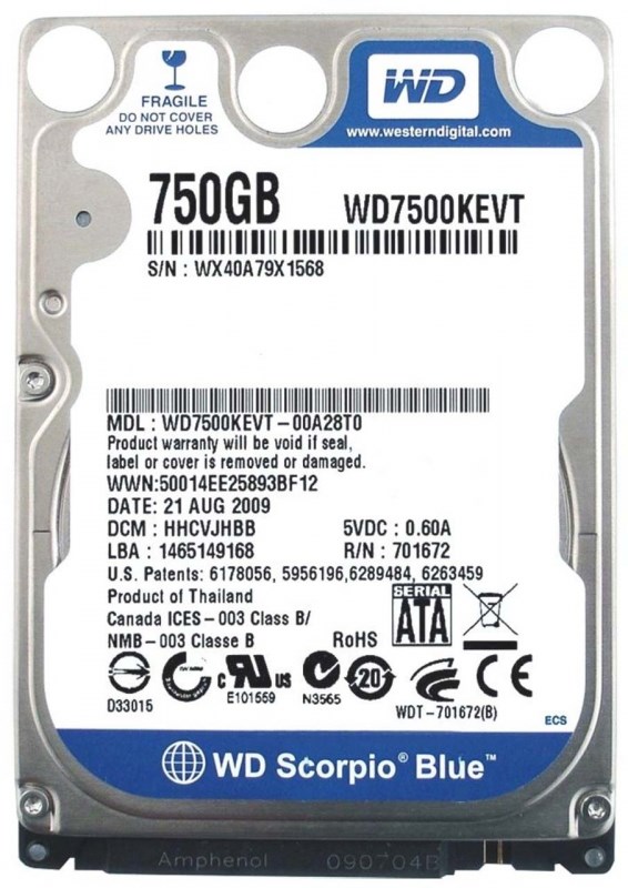 Жесткий Диск Western Digital WD7500KEVT 750Gb SATAIII 2,5" HDD WD7500KEVT - фото 40761