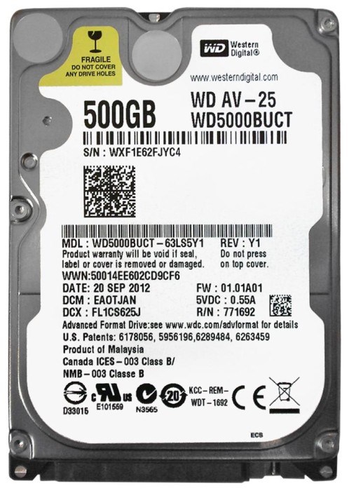 Жесткий Диск Western Digital WD5000BUCT 500Gb SATAII 2,5" HDD WD5000BUCT - фото 40776