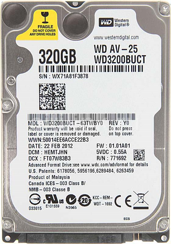 Жесткий Диск Western Digital WD3200BUCT 320Gb SATAII 2,5" HDD WD3200BUCT - фото 40782