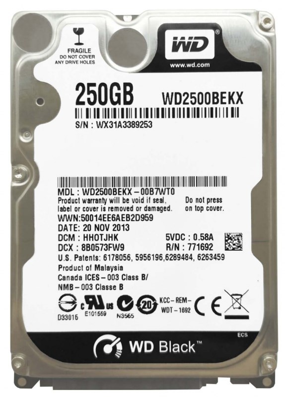 Жесткий Диск Western Digital WD2500BEKX 250Gb SATAIII 2,5" HDD WD2500BEKX - фото 40791