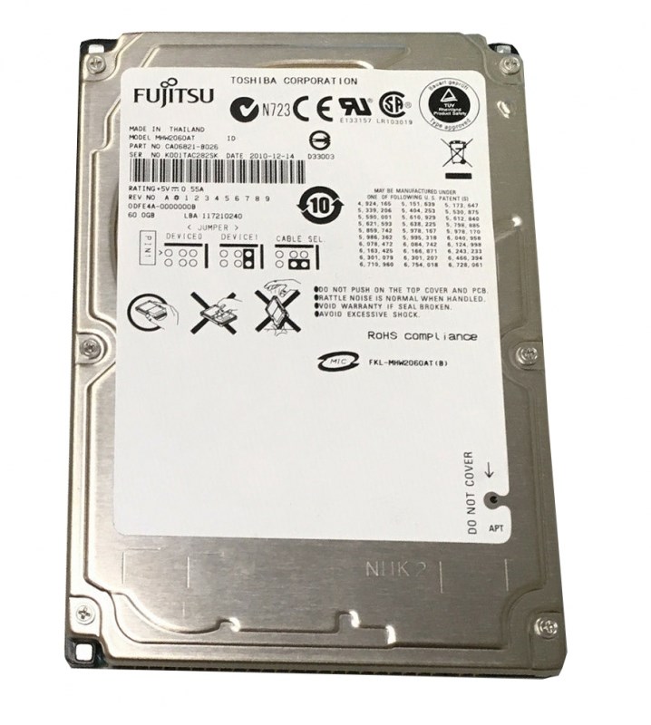 Жесткий диск Fujitsu MHW2060AT 60GB 4200 IDE 2.5 HDD MHW2060AT - фото 40832