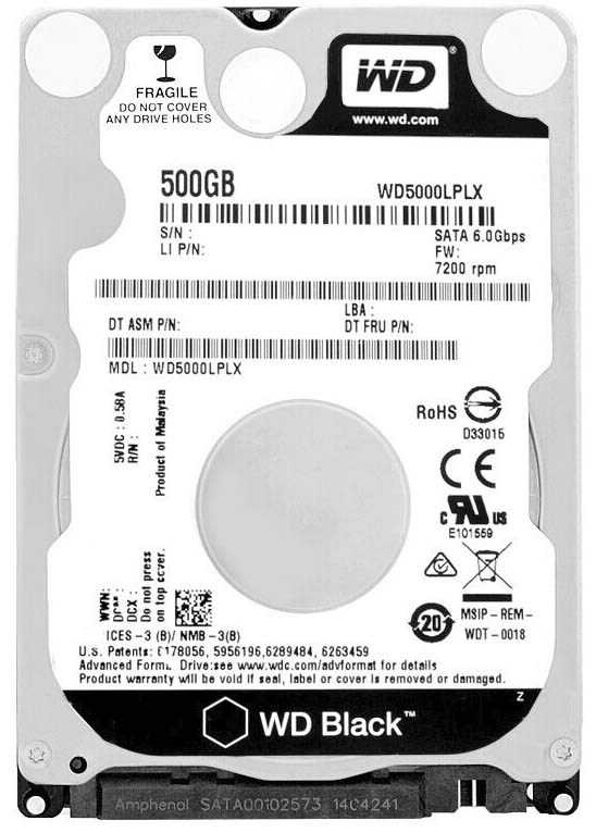 Жесткий диск Western Digital WD5000LPLX 500Gb 7200 SATAIII 2,5" HDD WD5000LPLX - фото 40857