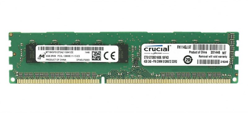 Оперативная память Crucial MT18KSF51272AZ-1G6K1ZE DDRIII 4Gb MT18KSF51272AZ-1G6K1ZE - фото 41536