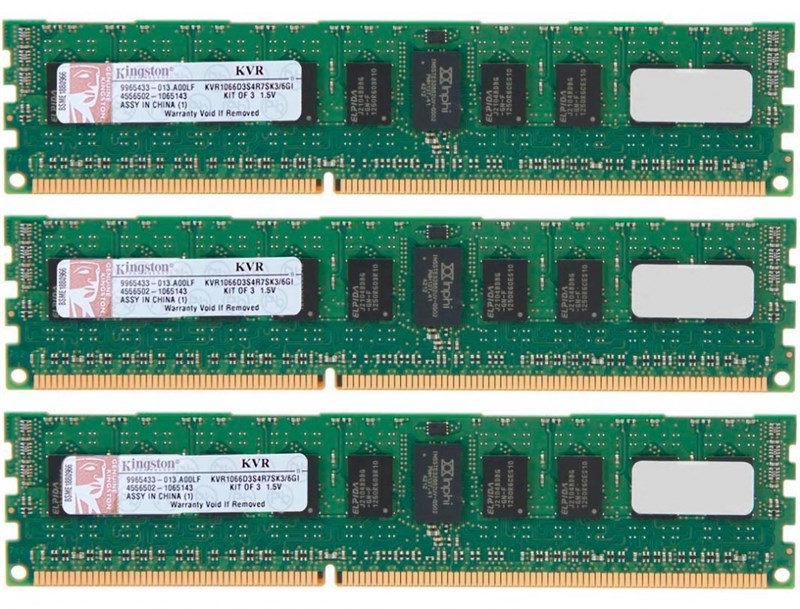 Оперативная память Kingston KVR1066D3S4R7SK3/6GI DDRIII 6Gb KVR1066D3S4R7SK3/6GI - фото 42583