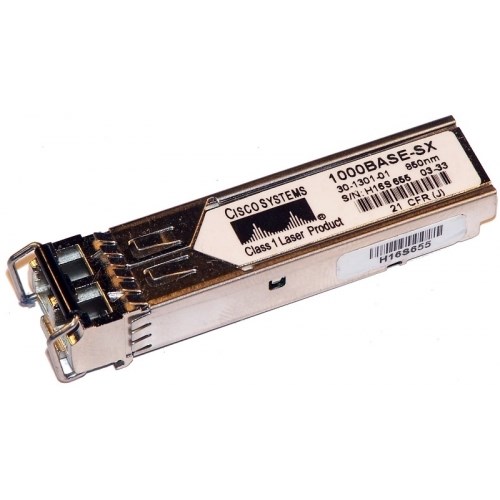 30-1301-01 Transceiver SFP Cisco GLC-SX-MM [JDS Uniphase] JSPR12S002303 1Gbps MMF Short Wave 850nm 550m Pluggable miniGBIC FC4x 30-1301-01 - фото 8113